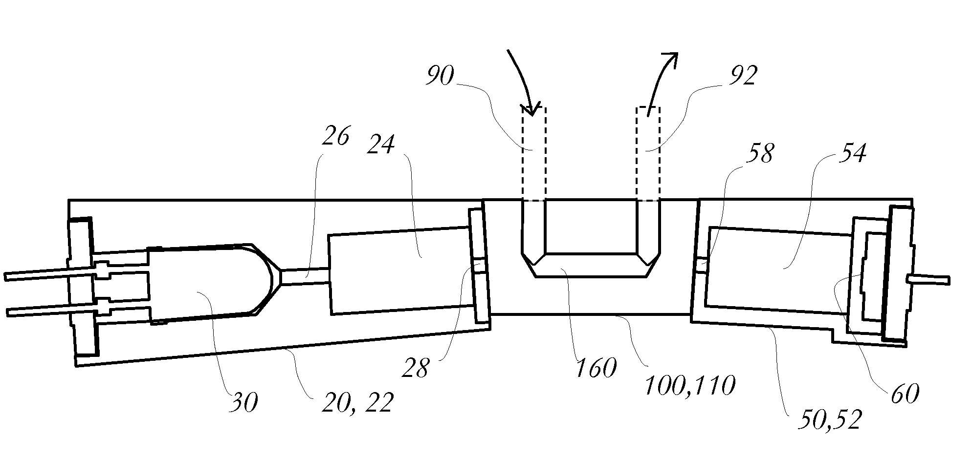 Miniature flow-through cuvette and spectrophotometer containing the same