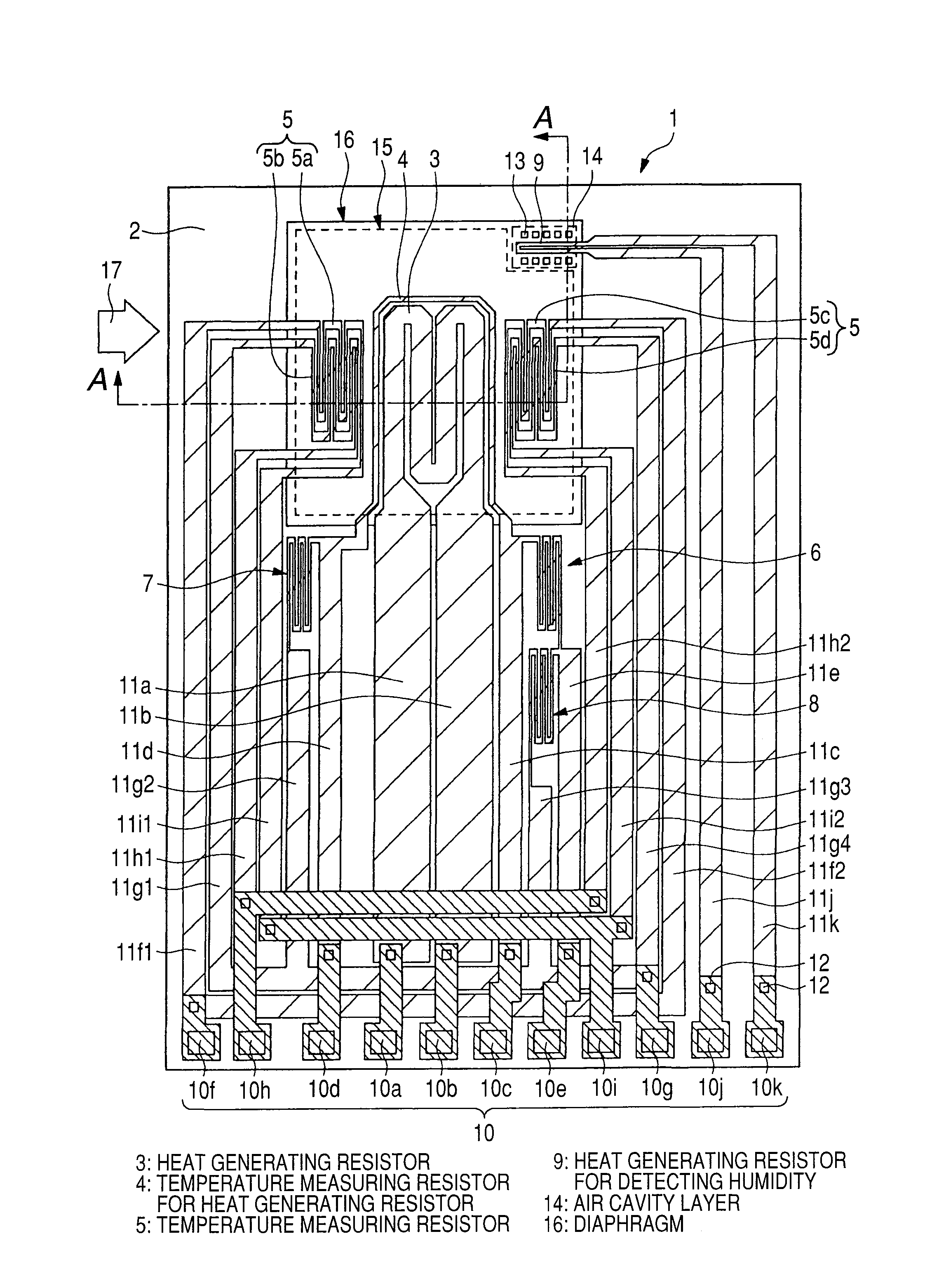 Thermal Type Fluid Flow Sensor and Fabricating Method