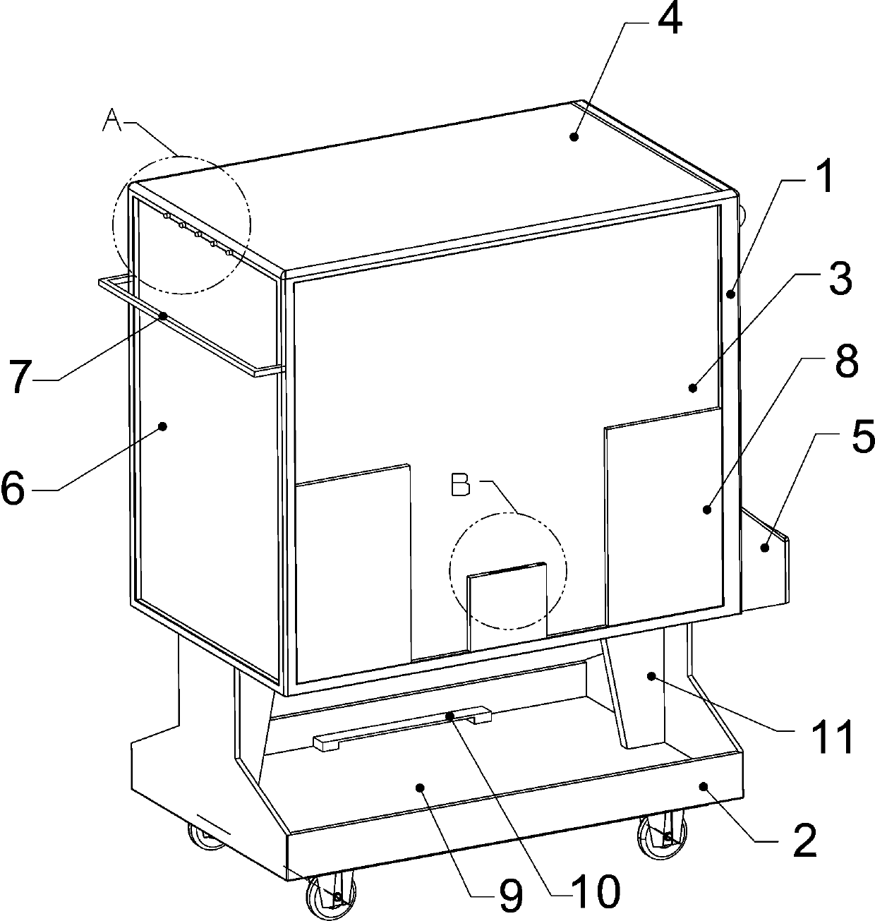 Movable box for narrow space