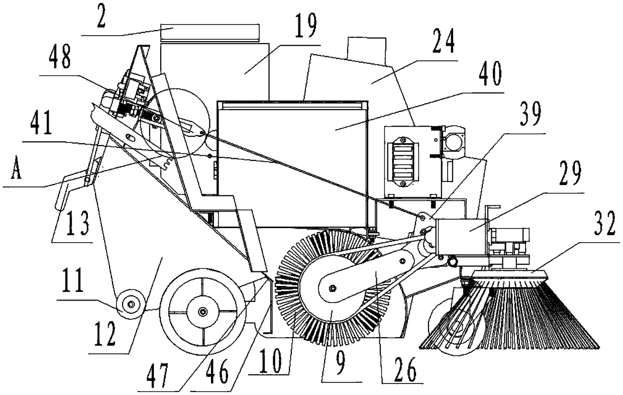 Hand-propelled electric street-sweeping car