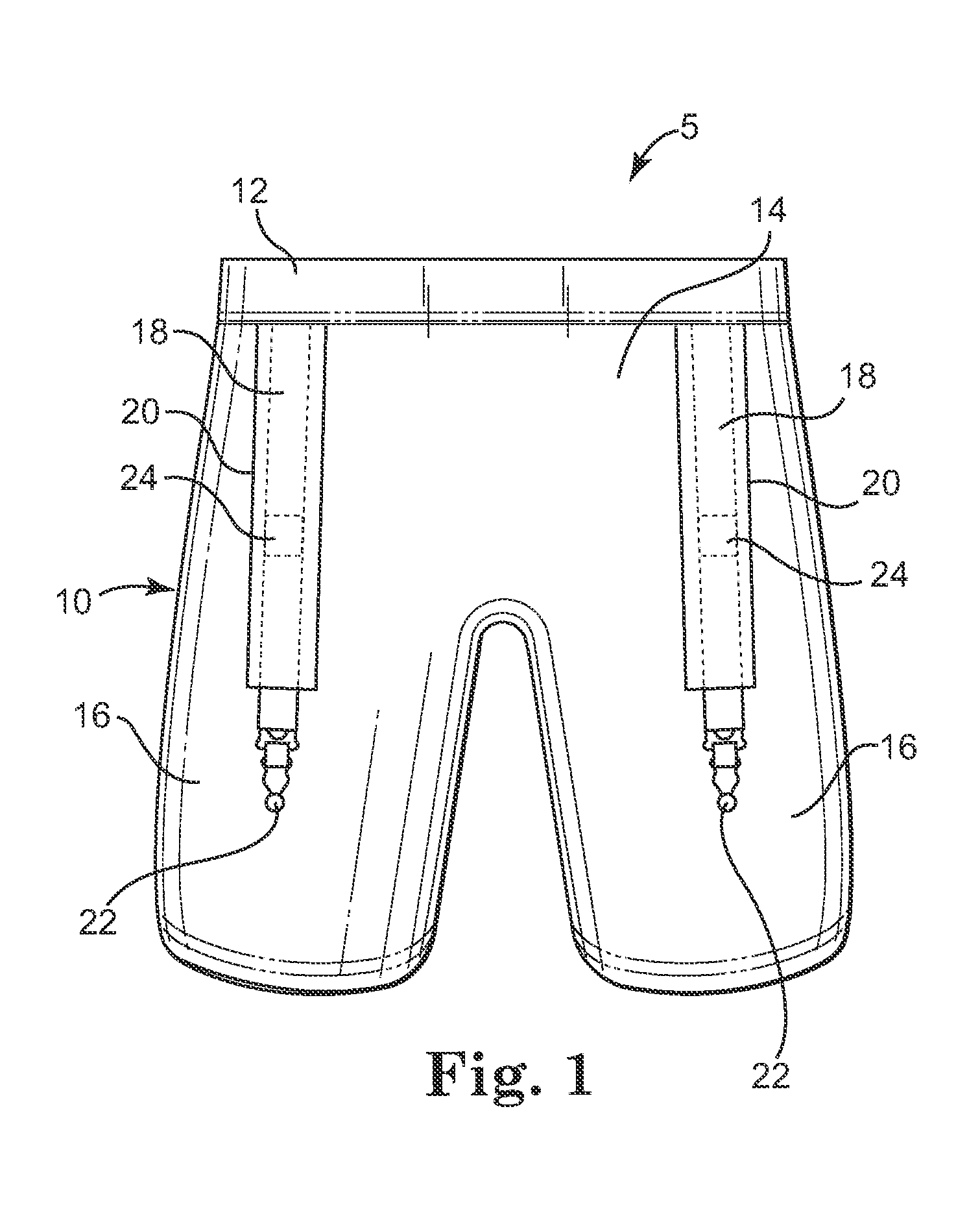 Hockey short with integral garter