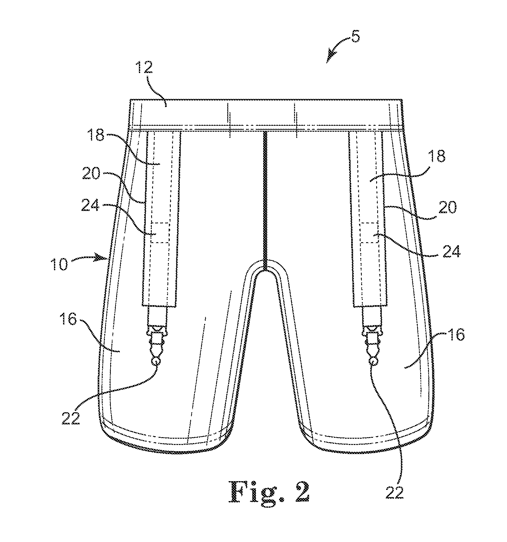 Hockey short with integral garter