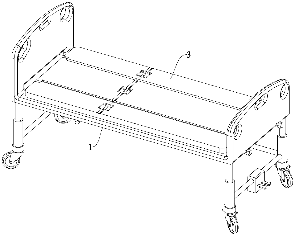 Dual-purpose combined medical bed for nursing and transfer