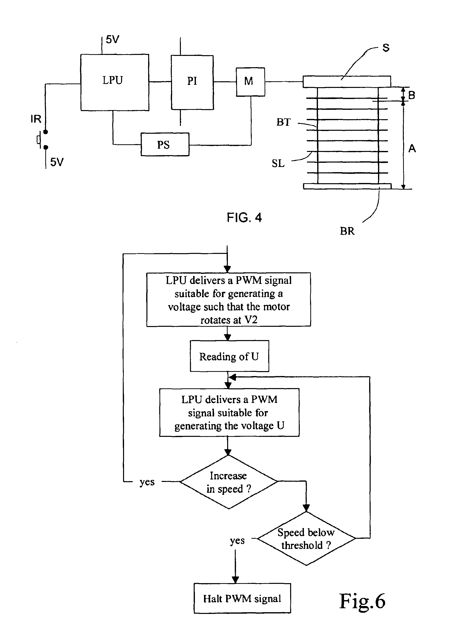 Method for controlling an electric motor driving a body in translation