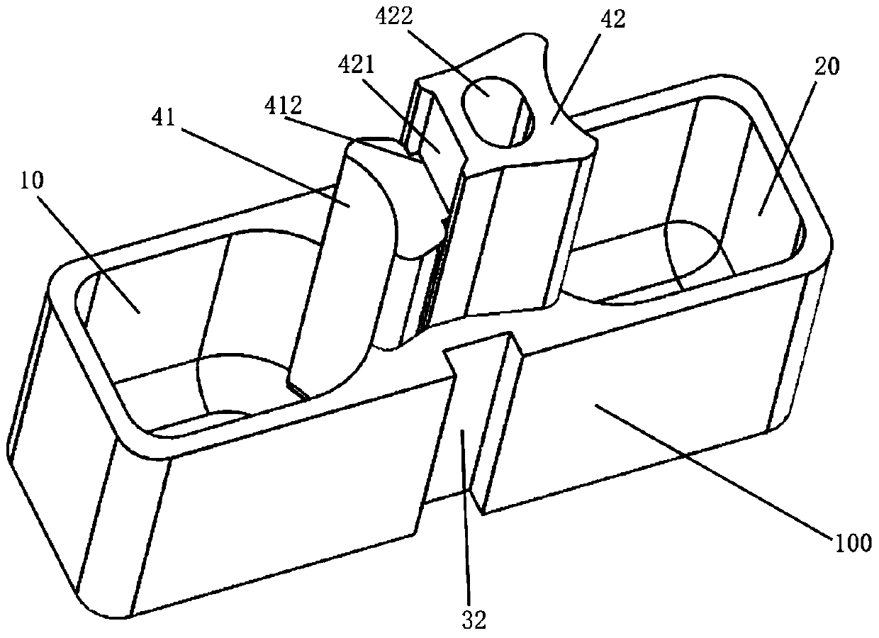 A reagent cartridge provided with a magnetic bead transfer structure