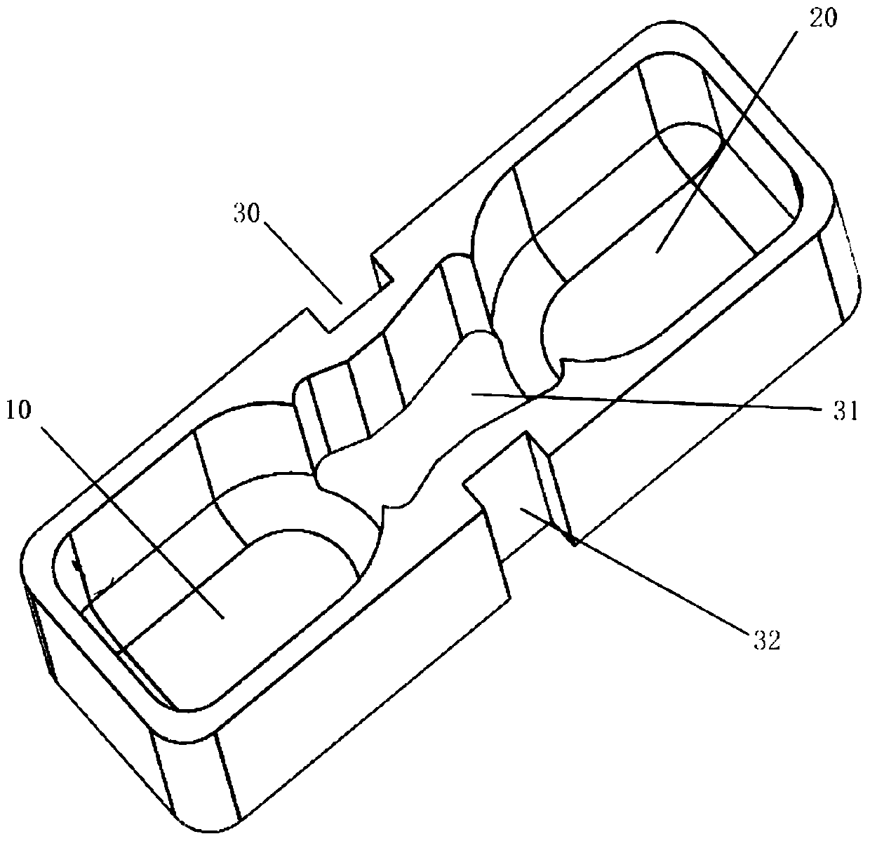 A reagent cartridge provided with a magnetic bead transfer structure