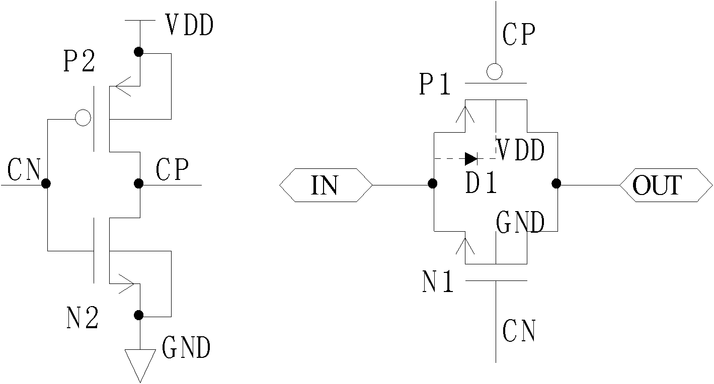 Simulative switch circuit structure