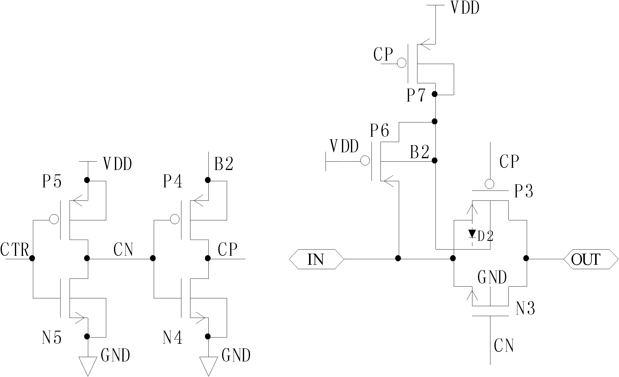 Simulative switch circuit structure