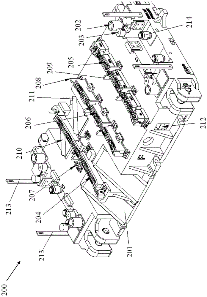 Stamping multi-station die for medium-sized automobile parts and its operation method