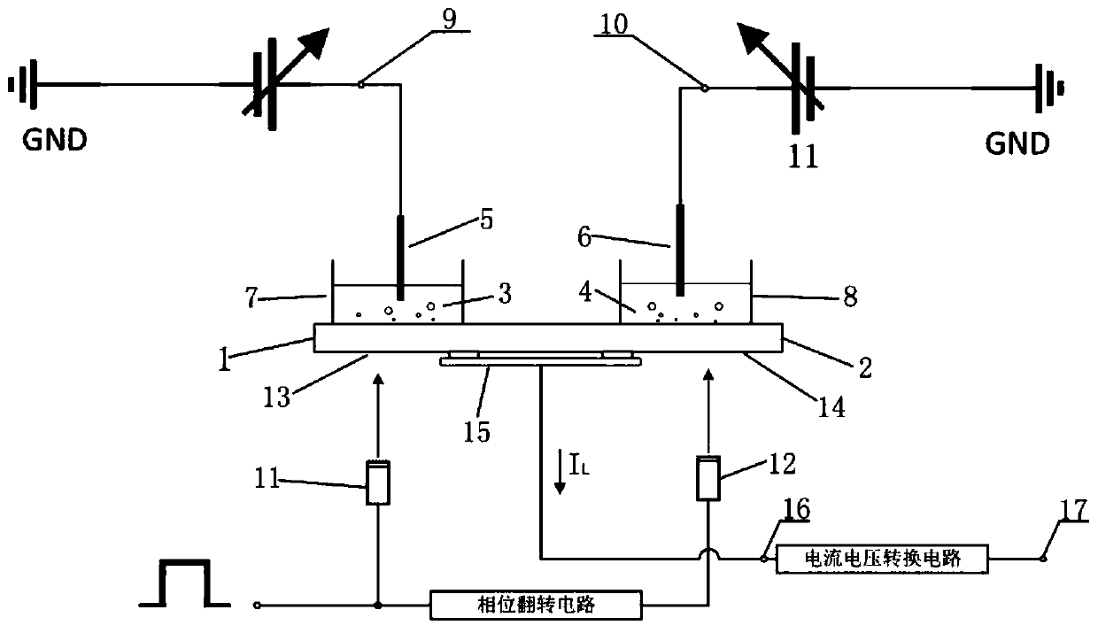 Differential type optical addressing potential sensor