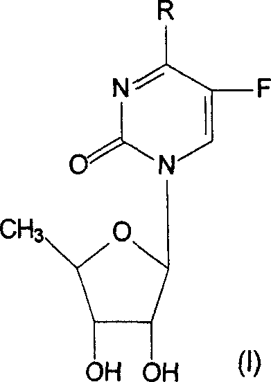 Derivative of 5-deoxy-5-fluoro cytidine and its preparation process and use