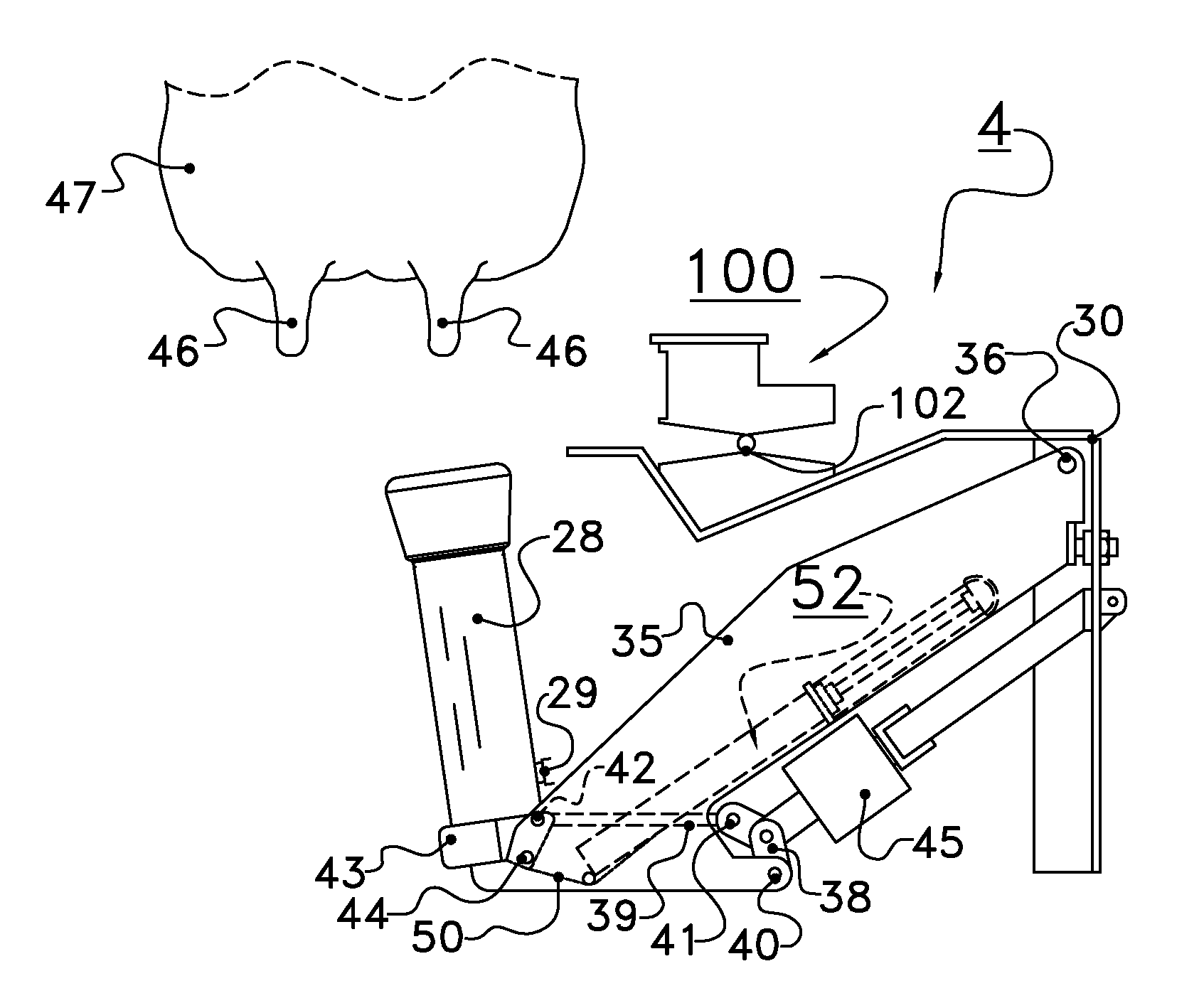 Method of controlling a milking implement, a software program for and an implement performing the method