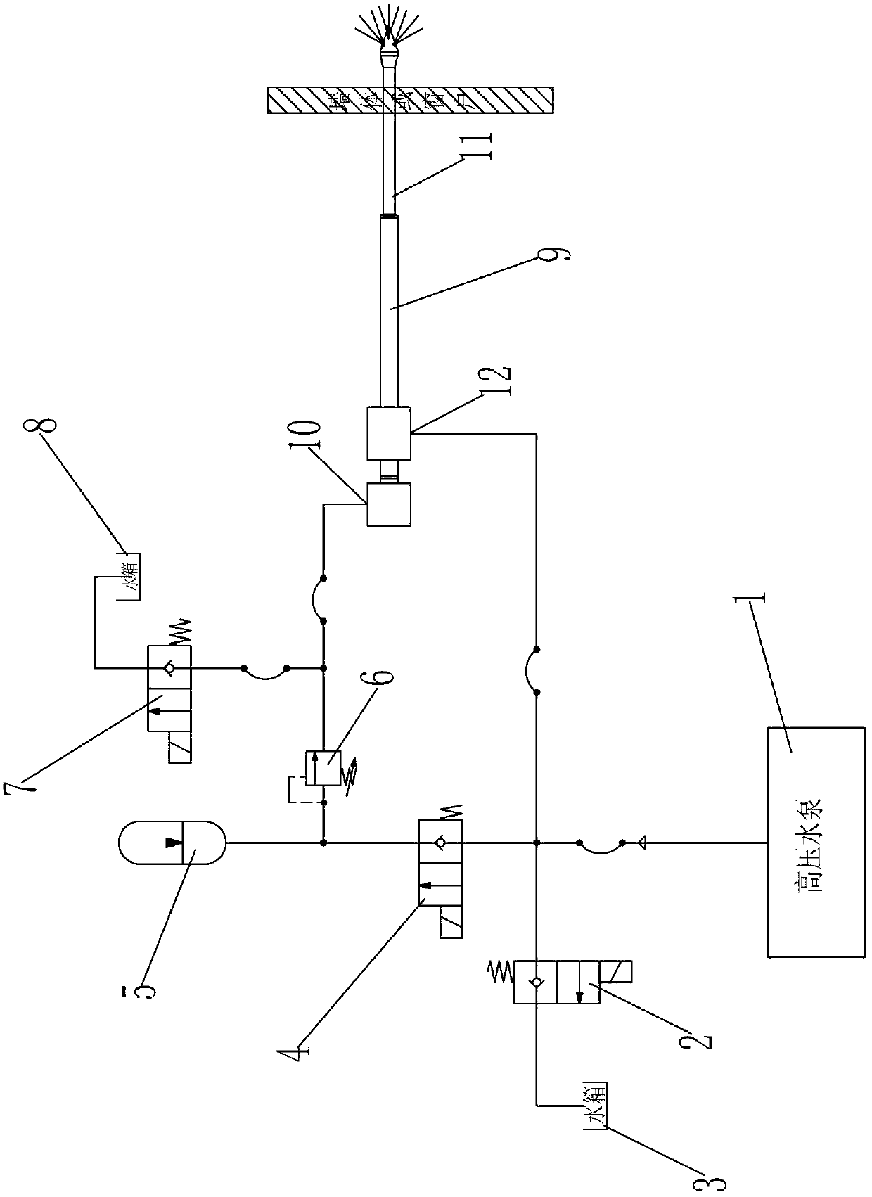 High-speed through-wall fine water mist fire-extinguishing method