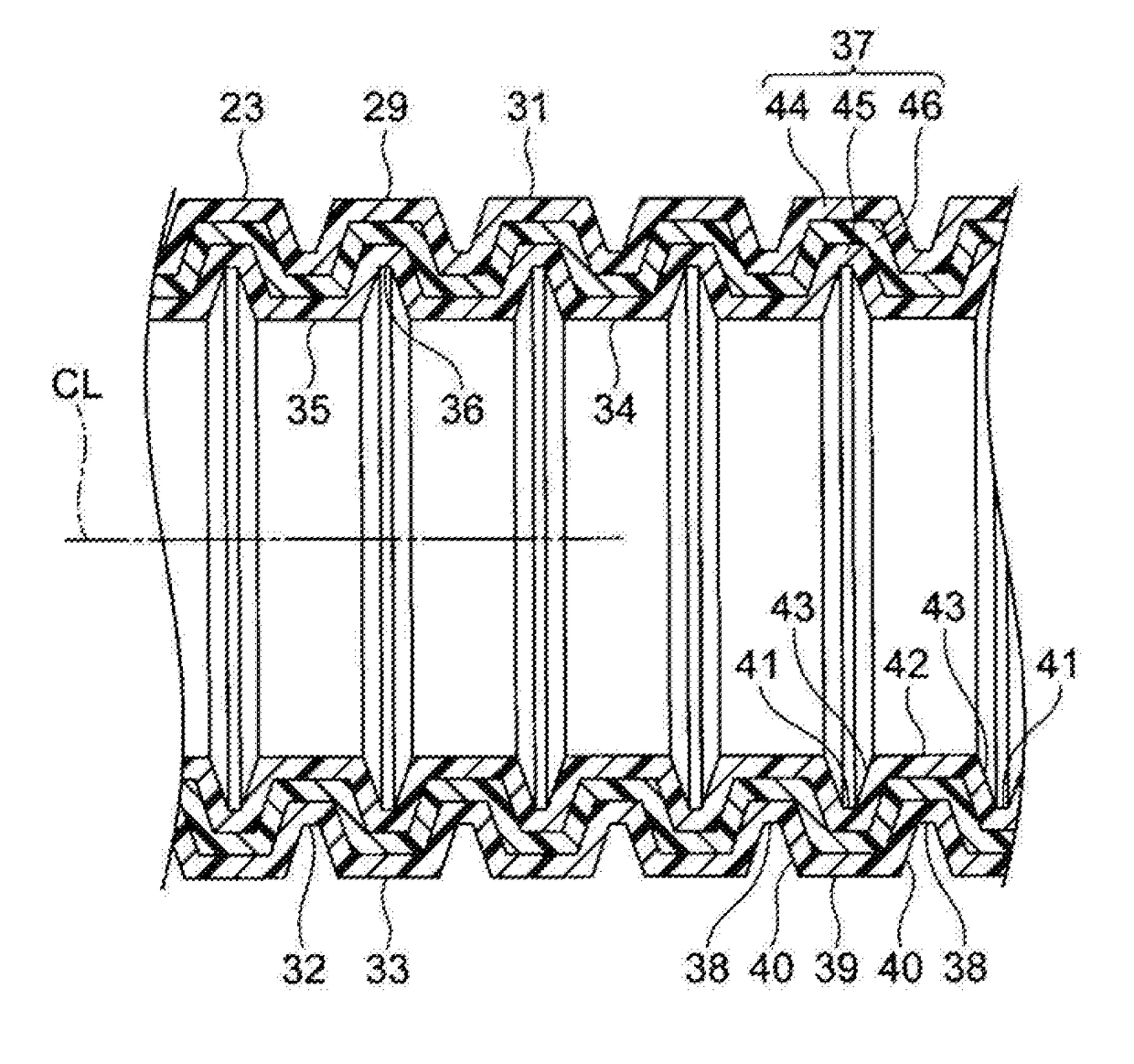 Exterior member and wire harness