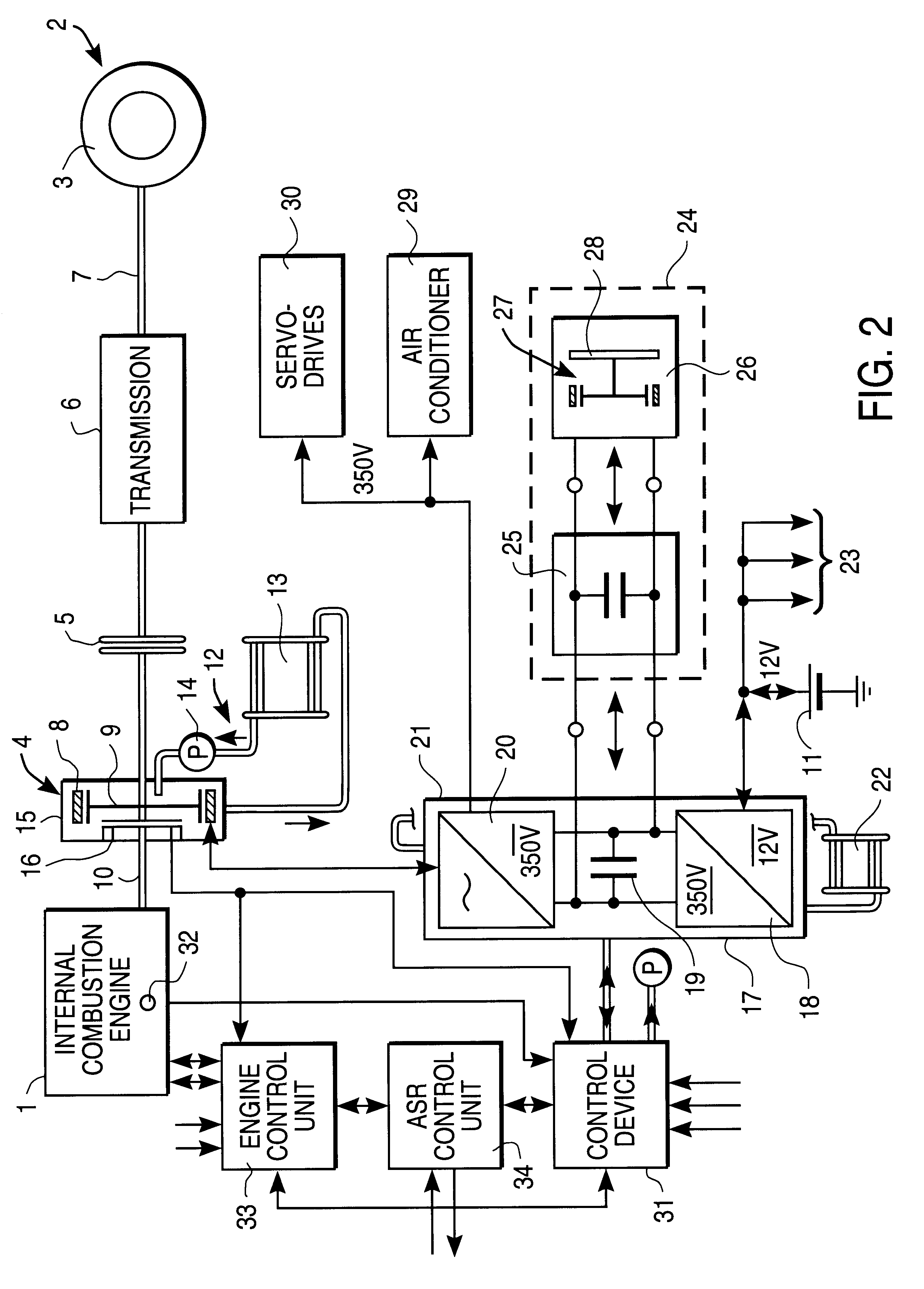 Drive system, especially for a motor vehicle, and method of operating same