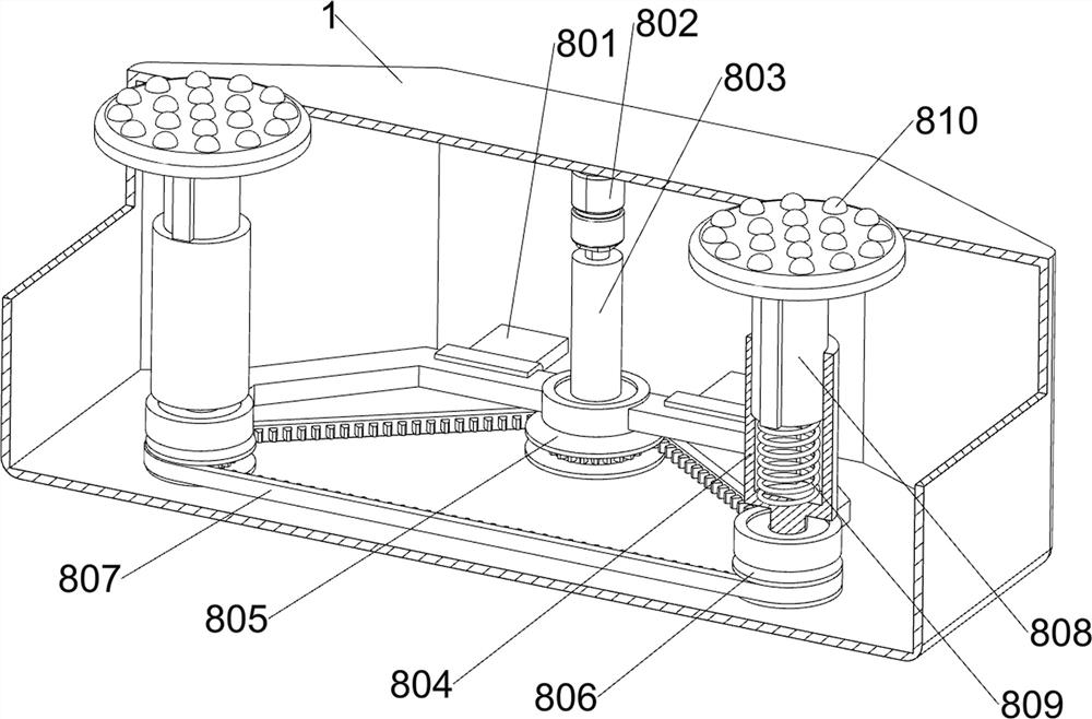 Abdomen hot compress device with massage function