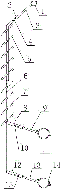 Temporary fixing device and fixing method adopted in lightning rod treatment process