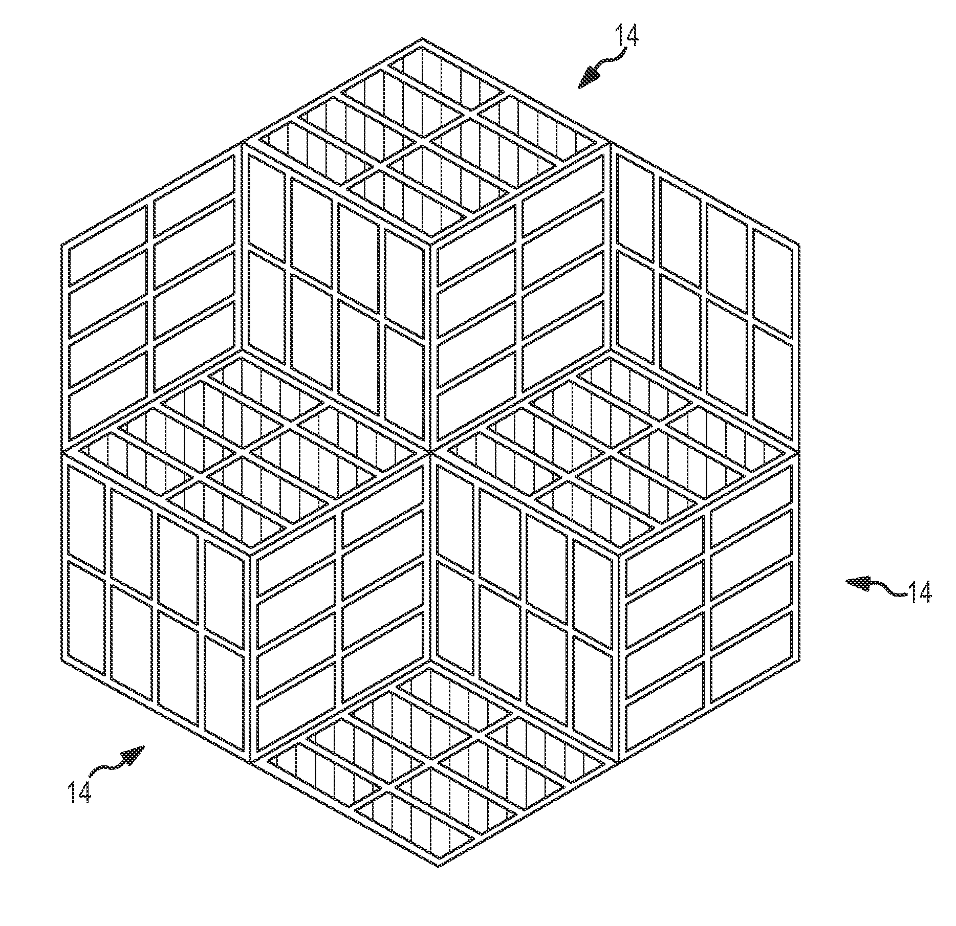 Three dimensional photo voltaic modules in an energy reception panel