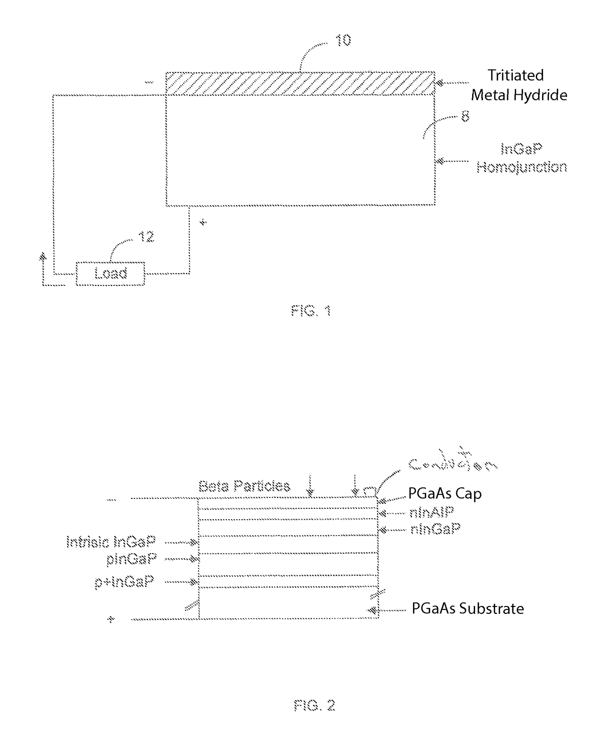 Tritium direct conversion semiconductor device for use with gallium arsenide or germanium substrates