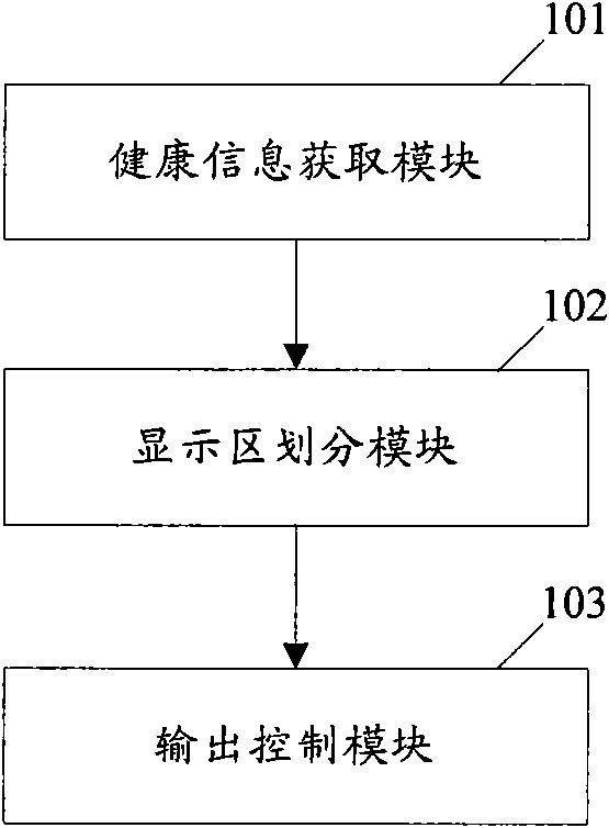 Health information display and control device and method, corresponding equipment and reagent carrier