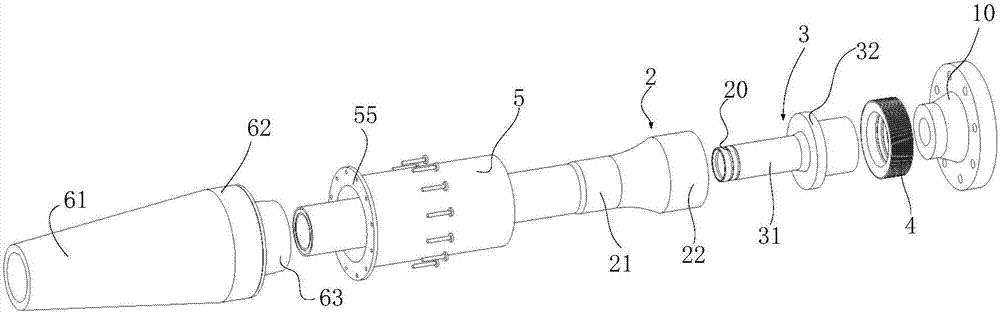 Double-limitation connecting system for marine fiber reinforced composite pipe