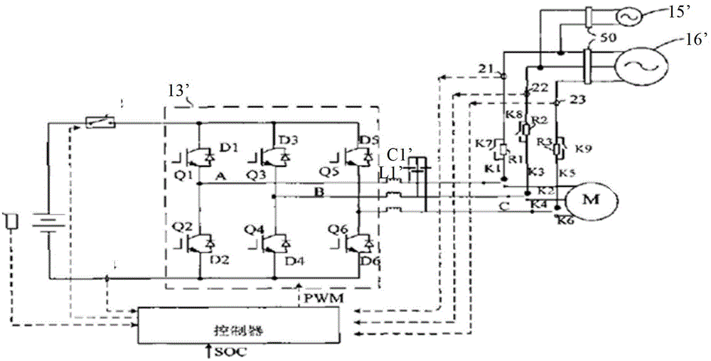 Electric automobile and discharging device thereof