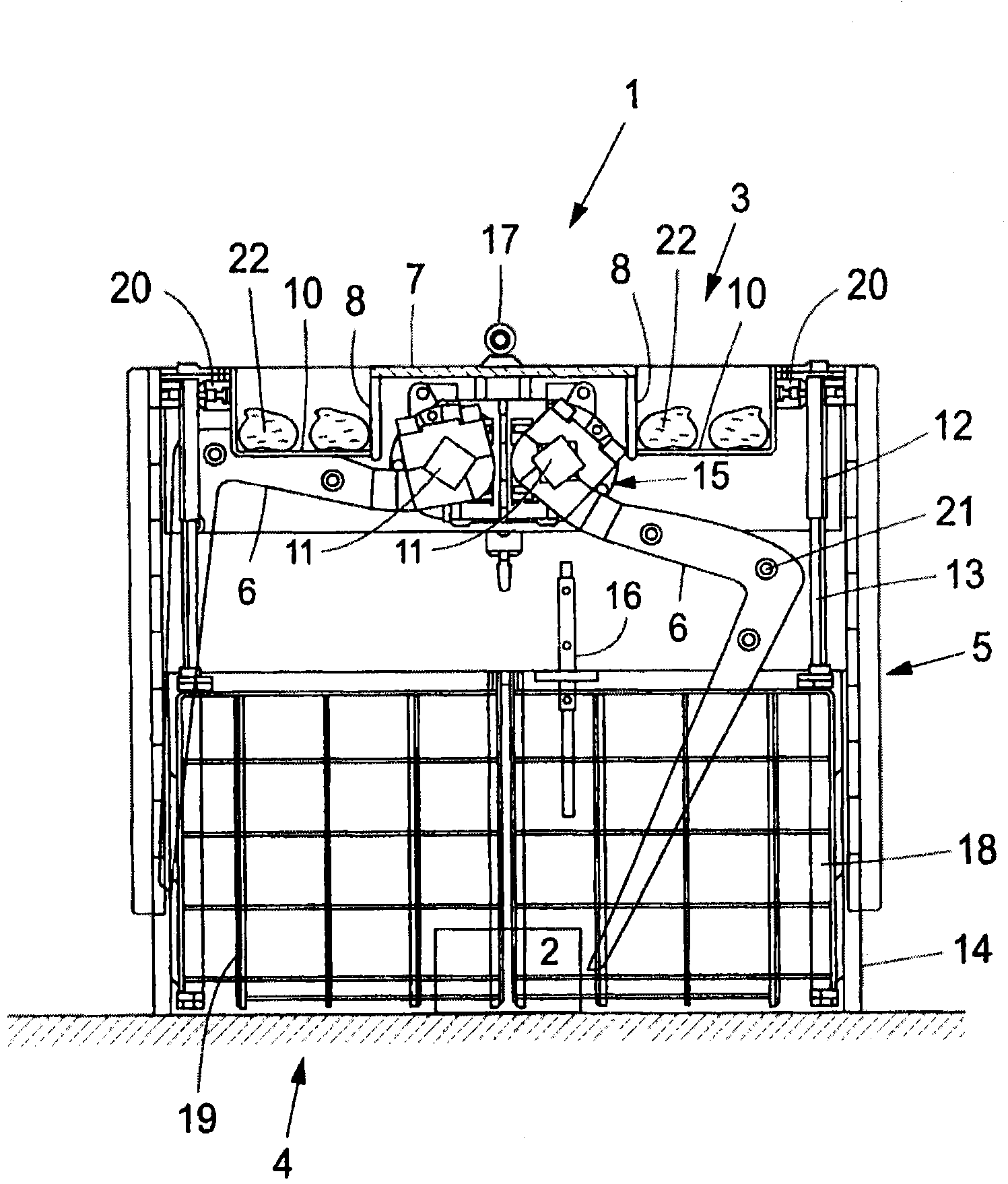 Mobile transport container for handling of detonation-dangerous objects and method for this same