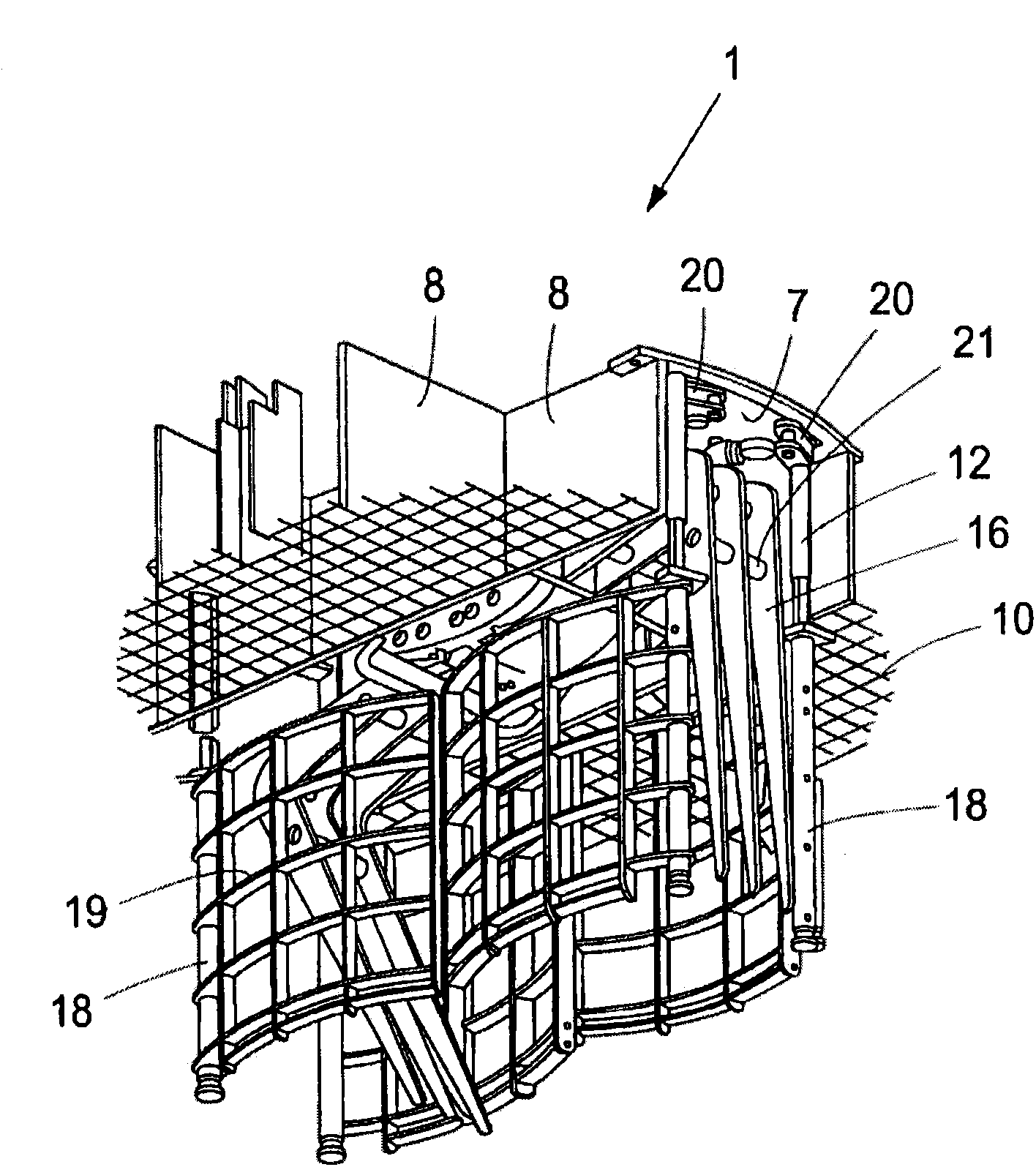 Mobile transport container for handling of detonation-dangerous objects and method for this same