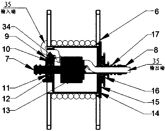 Waterproof automatic cable winding and unwinding device