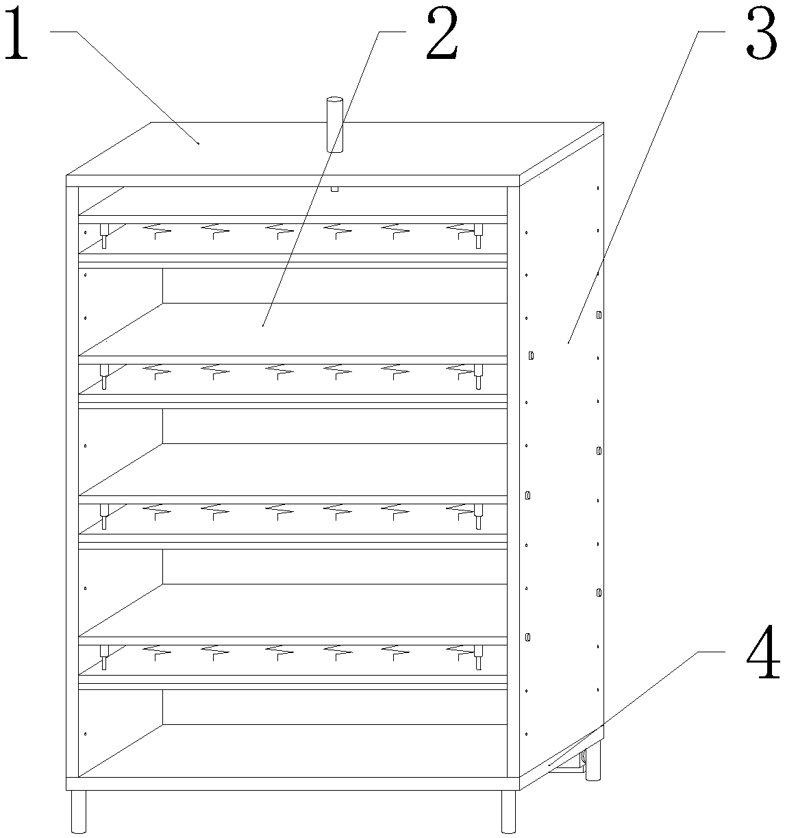 Mold placement frame convenient to clean