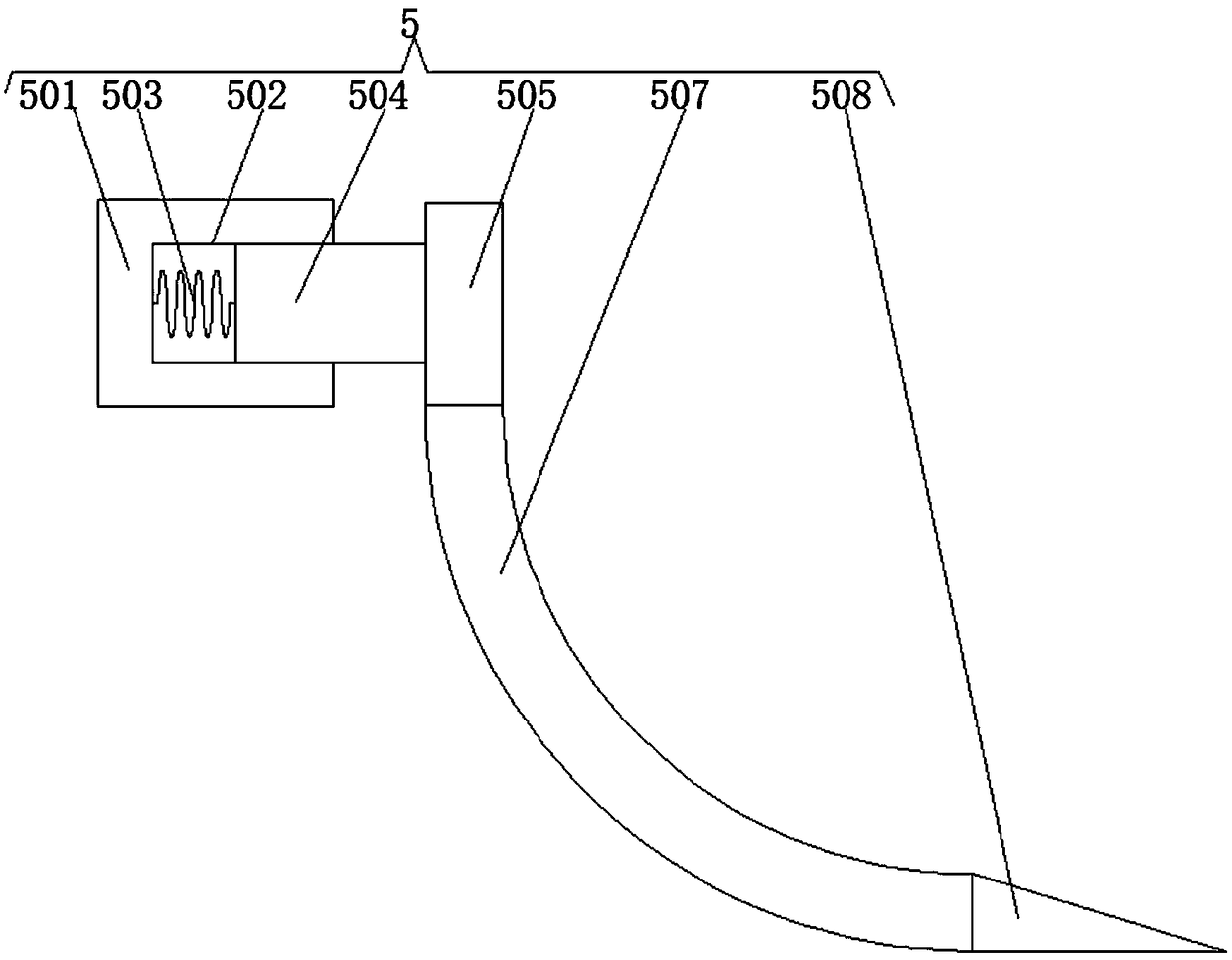 Ciba processing device based on reciprocating secondary hammering action force