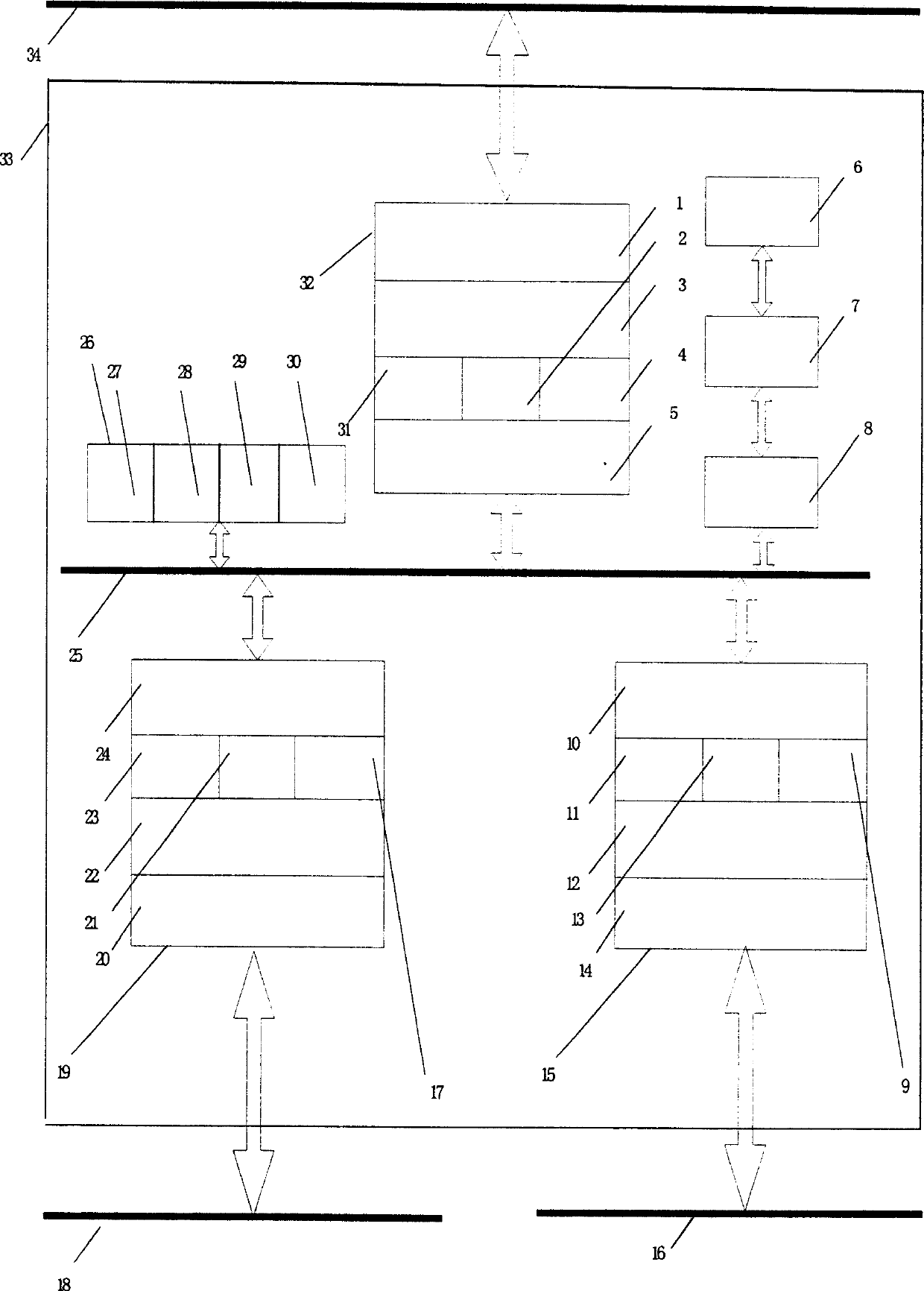 Multi protocol conversion method and device between MODBUS/TCP industry Ethernet and field bus device network as well as field bus of PRofibus DP