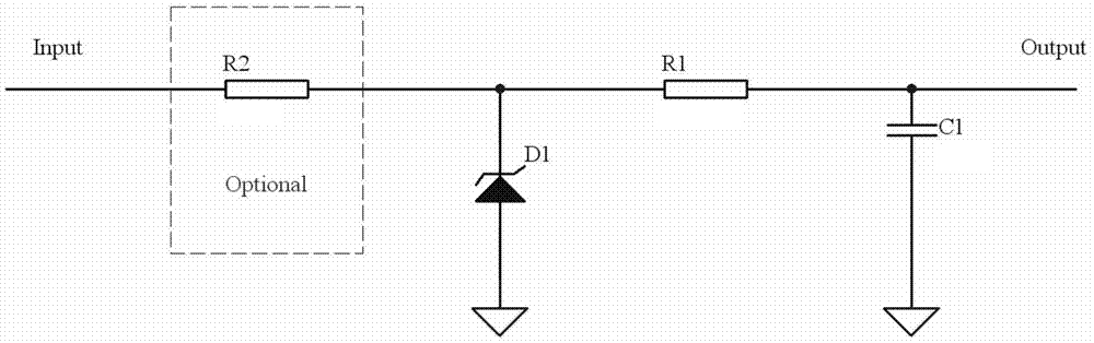 Resistive touch screen protecting circuit