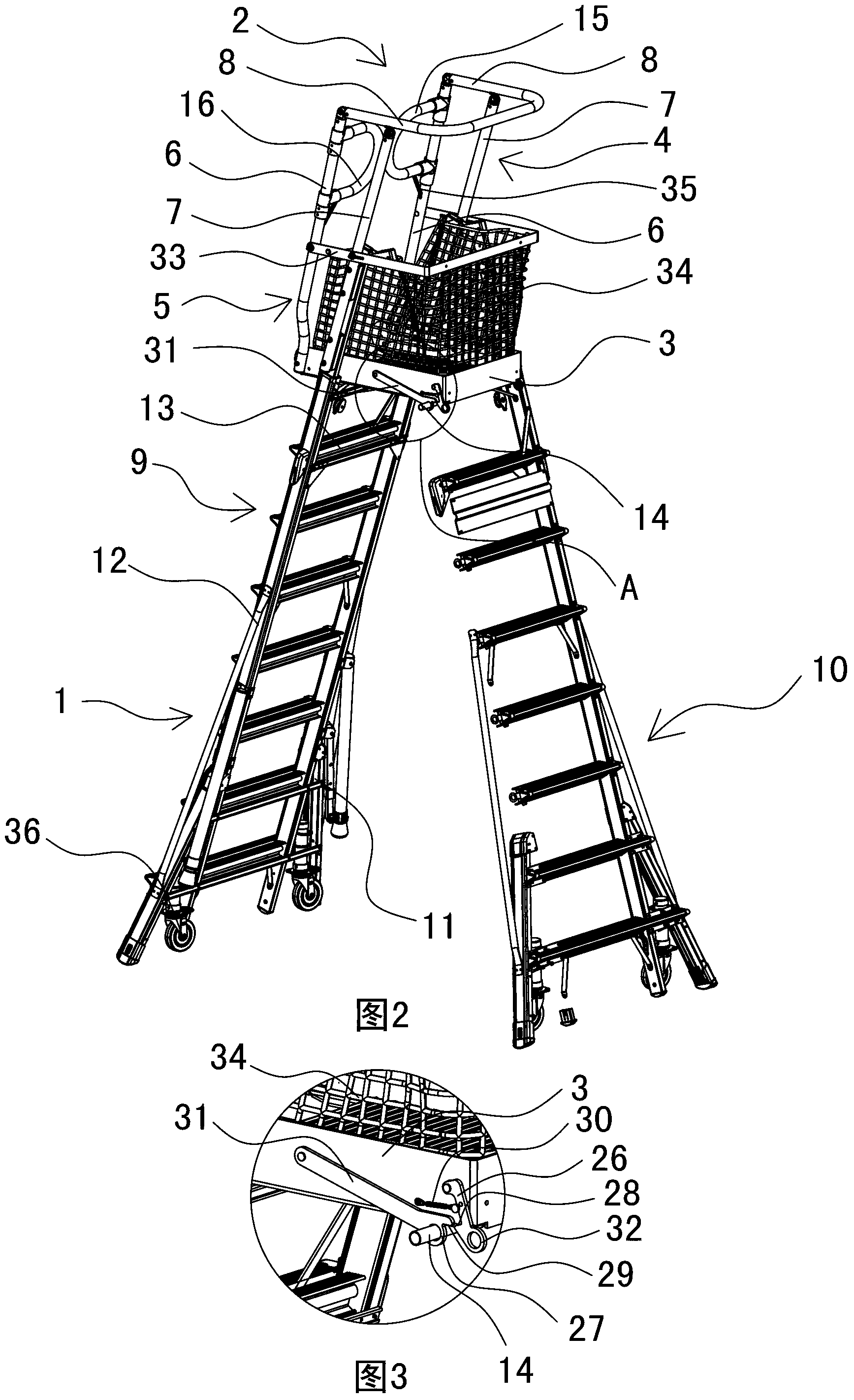 Ladder type working platform