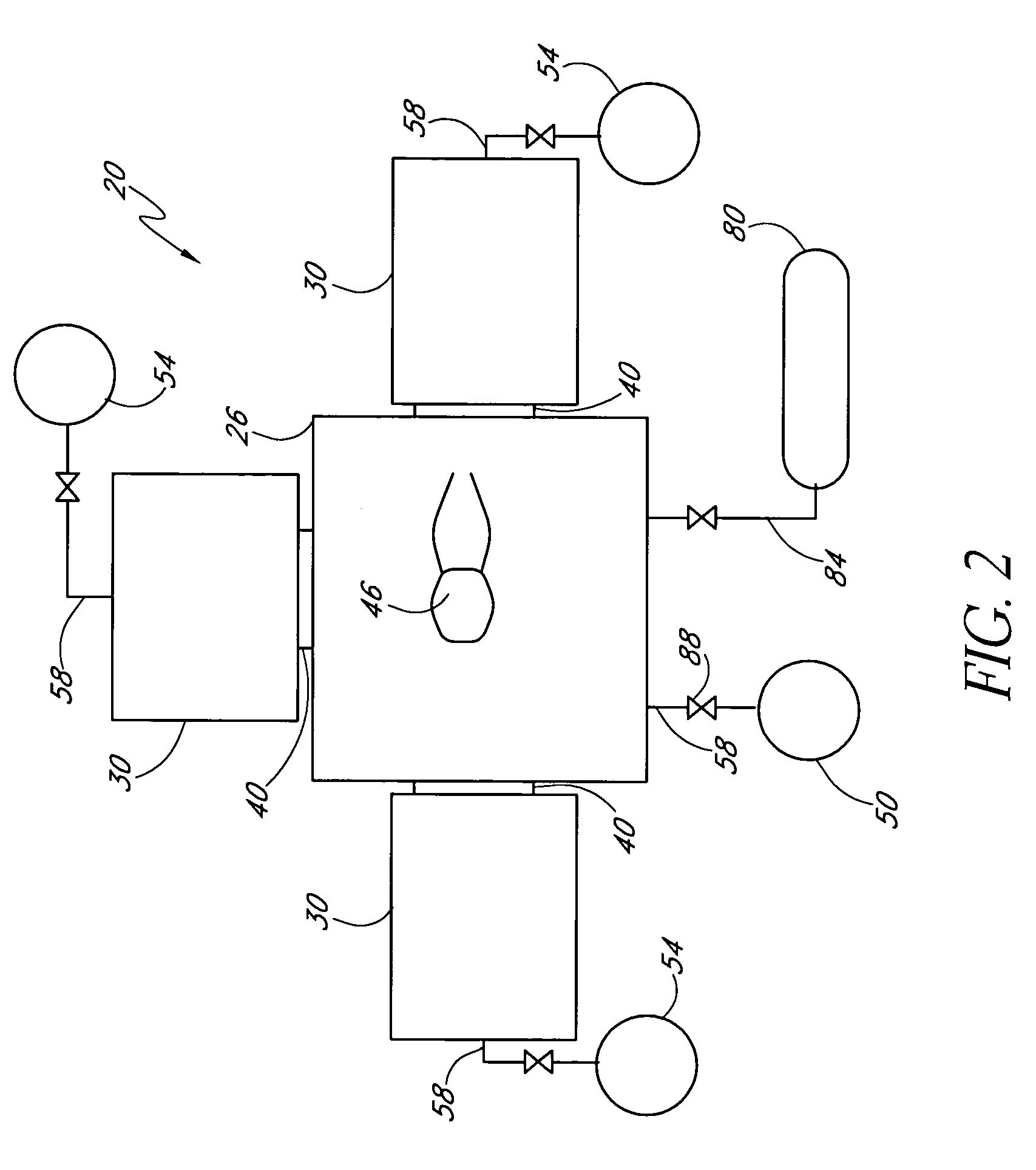 Reduced cross-contamination between chambers in a semiconductor processing tool