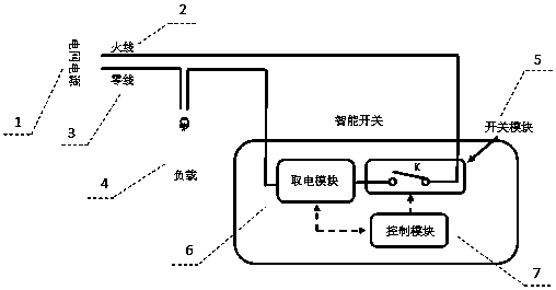 WIFI intelligent power switch only requiring single hot line