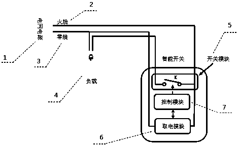 WIFI intelligent power switch only requiring single hot line