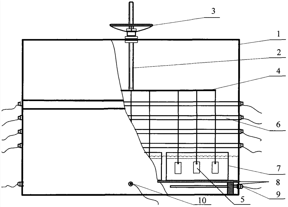 Corrosion simulation experiment device in ocean tidal range zone