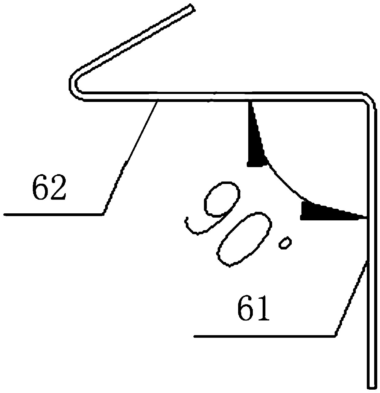 Corner plate of steel bar truss floor support plate and cast-in-place concrete beam