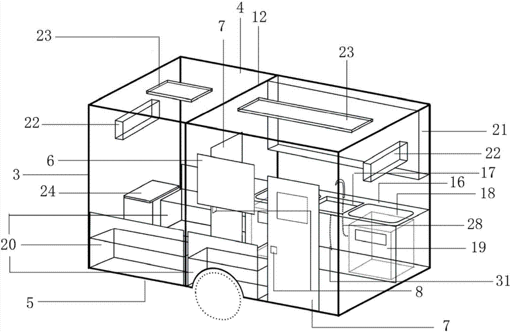 Movable-type infant caring compartment