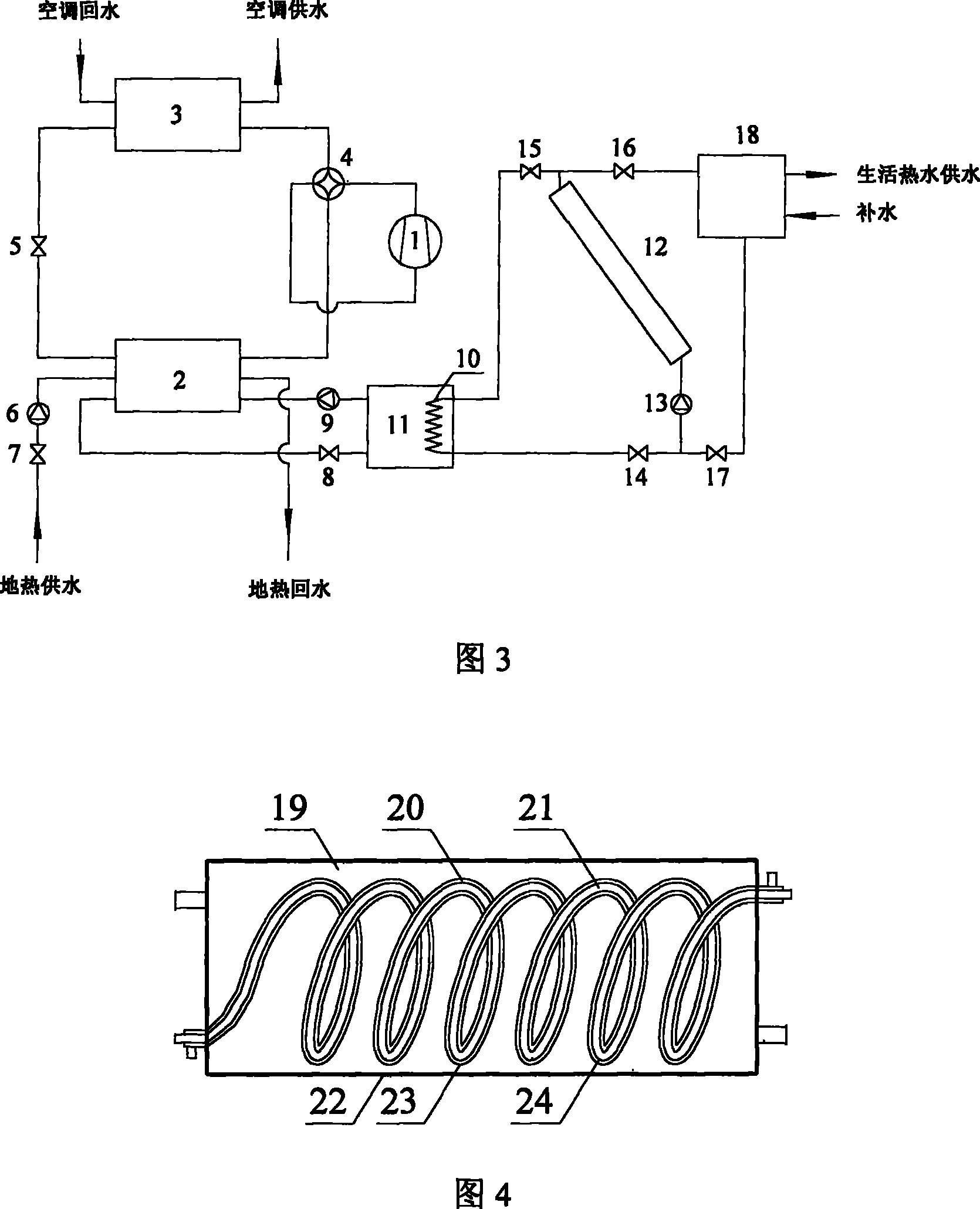 Solar-ground energy dual-heat-source composite heat pump device