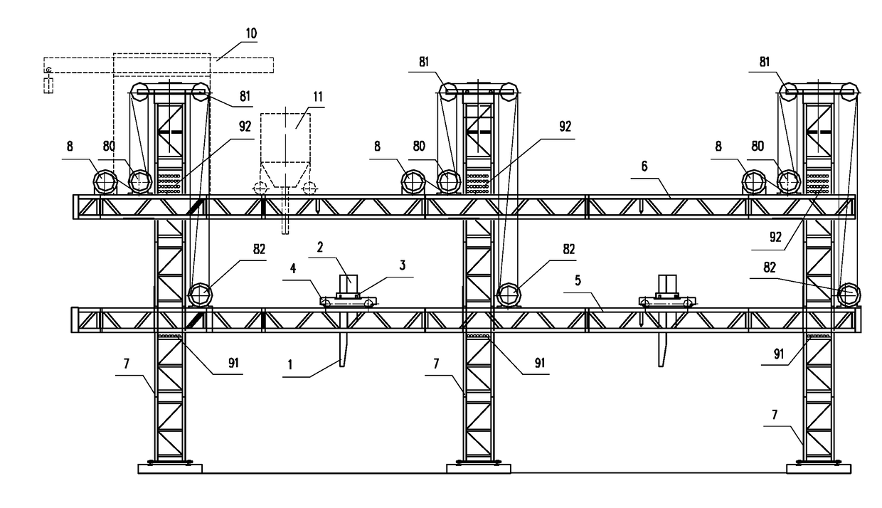 Rack structure for an in-field 3D construction printer