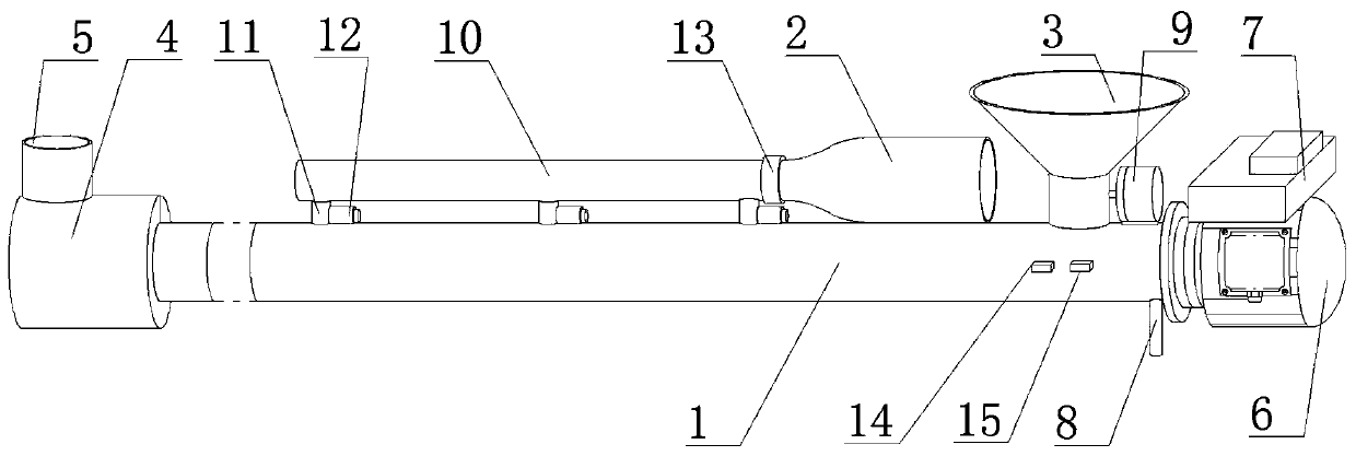 Spiral material conveyor used for agricultural product primary processing