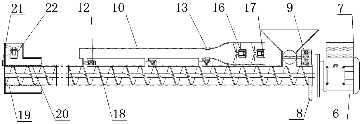 Spiral material conveyor used for agricultural product primary processing