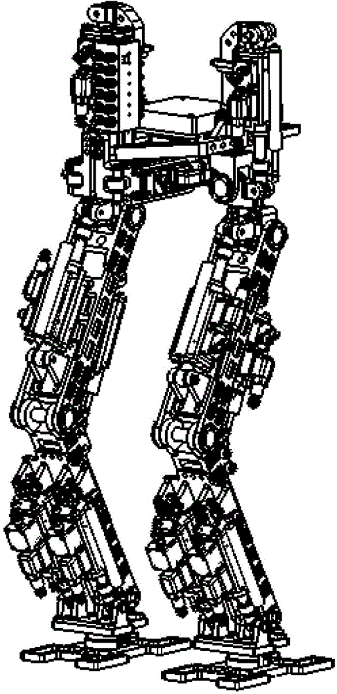 Biped robot lower limb mechanism driven hydraulically