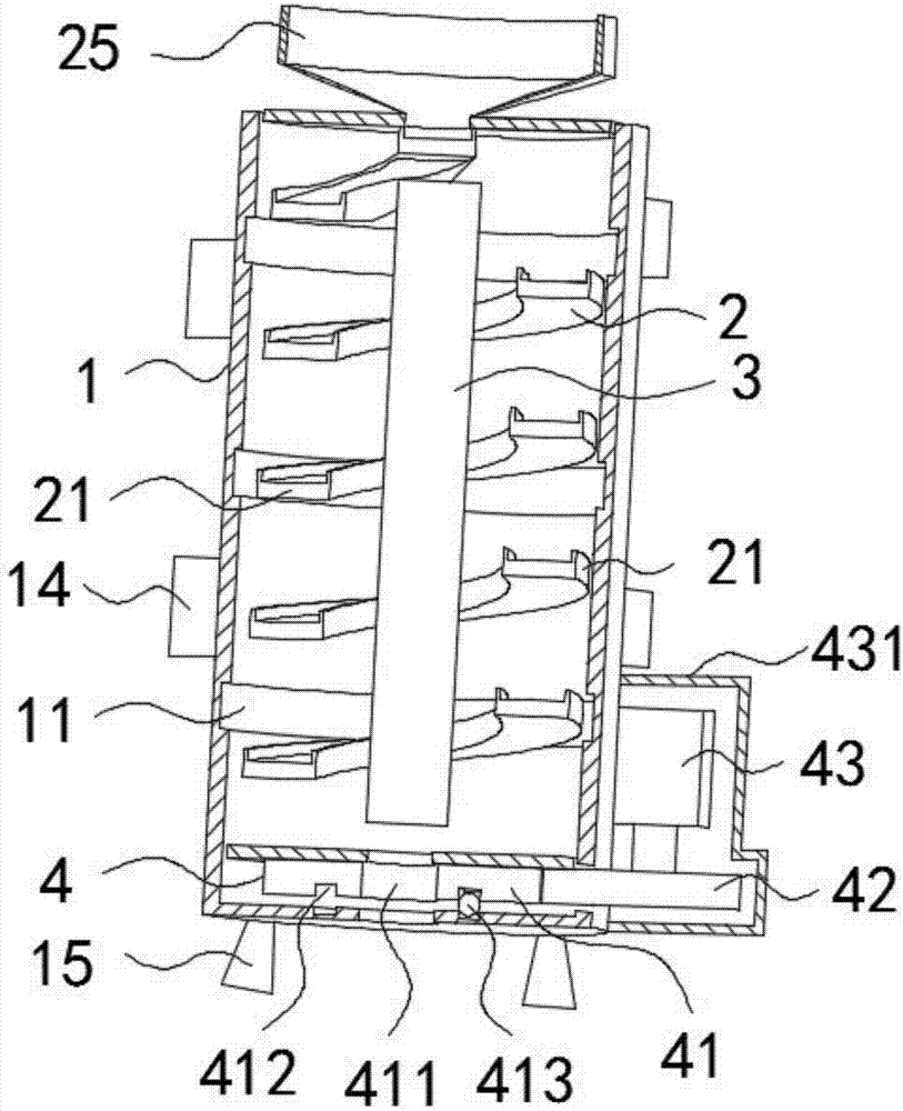 Spiral type traditional Chinese medicine drying device and using method thereof