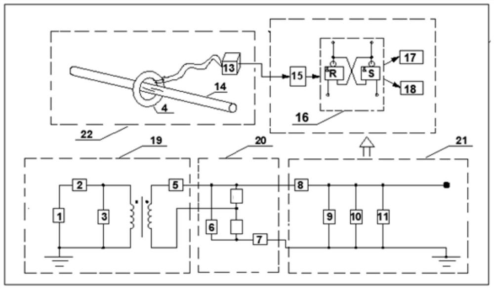 A 10kv overhead line lightning strike disconnection alarm device based on fault current detection