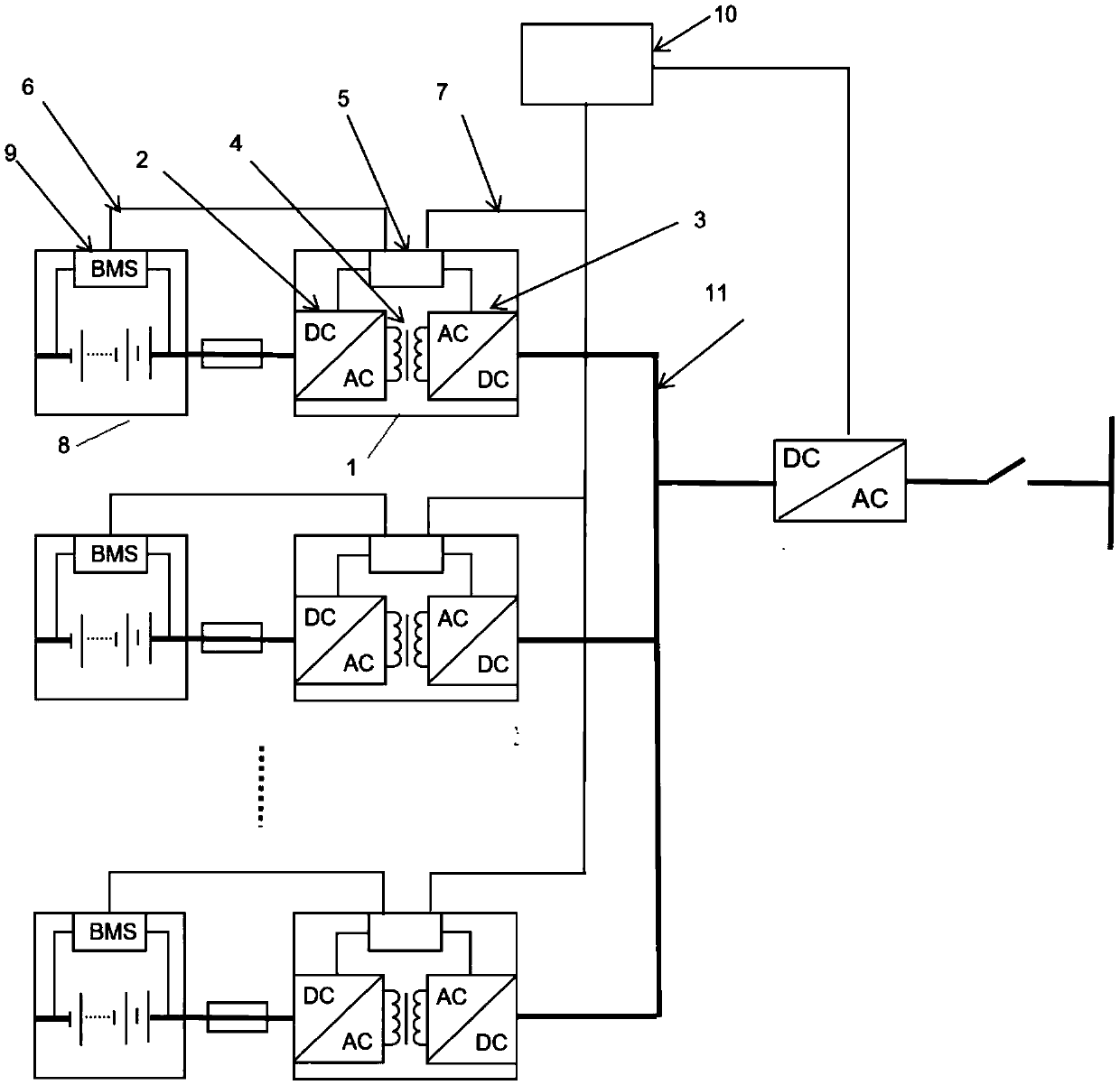 High-frequency isolation conversion energy storage system