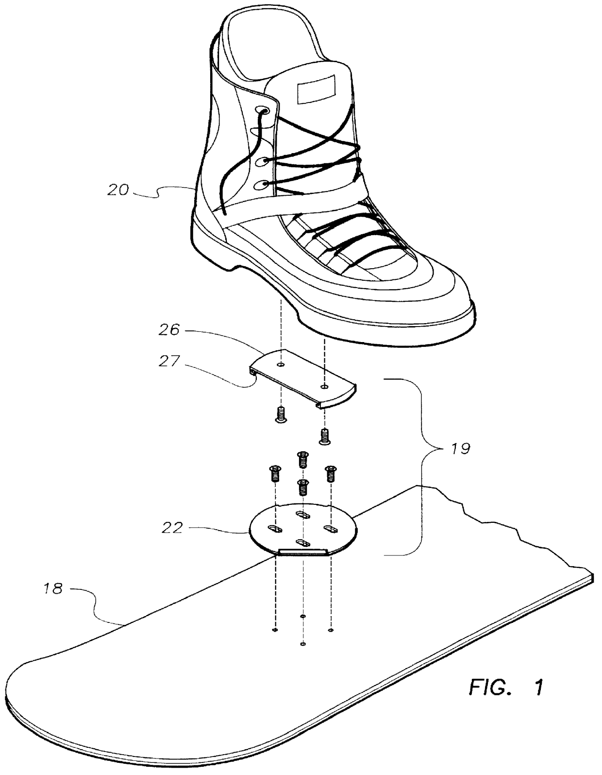 Freely rotating step-in snowboard binding