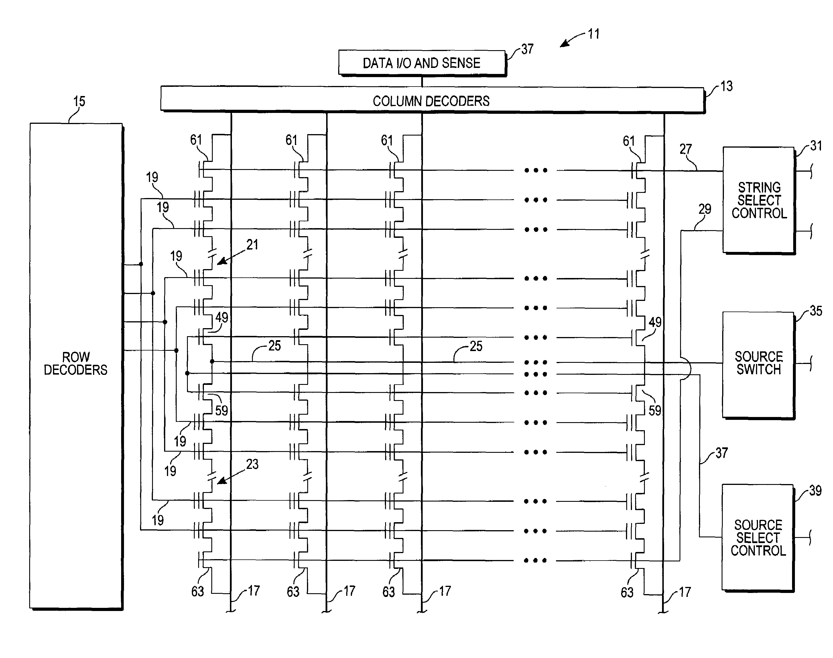 Non-volatile memory array architecture with joined word lines